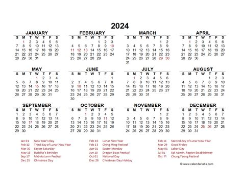 At A Glance 2024 Calendar