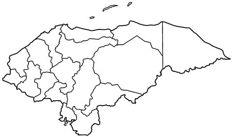 Blank map of Honduras - Map of blank map of Honduras (Central America - Americas)