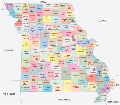 Missouri Counties Map | Mappr