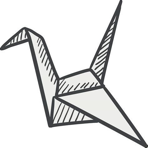 Origami Crane Drawing | Free download on ClipArtMag