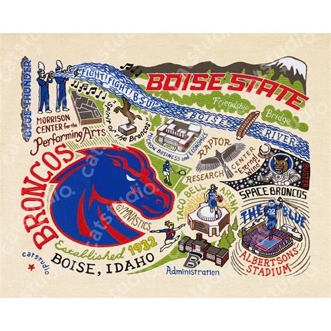 Boise State Fine Art Print | Collegiate Collection by catstudio | Boise ...