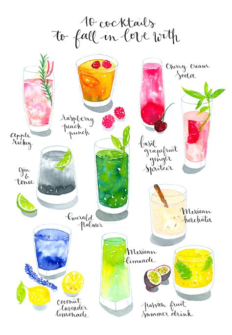 New Work: Watercolor Cocktails — Nathalie Ouederni - Illustration ...