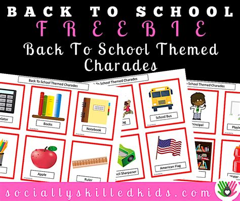 Back To School Charades FREEBIE! | Back to school, New school year ...