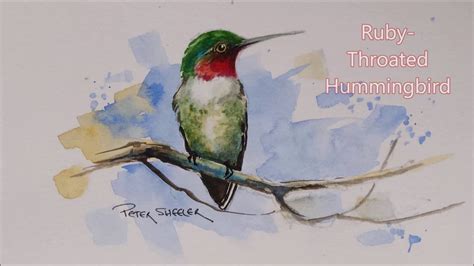 Watercolor Ruby Throated Hummingbird painting Painting Watercolor trustalchemy.com