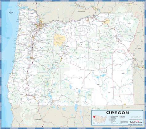 Oregon County Highway Wall Map by Maps.com - MapSales