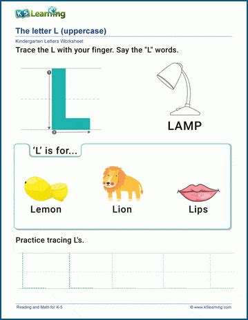 The Letter L Worksheets For Pre - Worksheets For Kindergarten