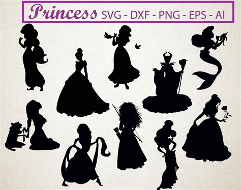 150 Disney Princess Silhouette Svg Free Download SVG PNG EPS DXF File