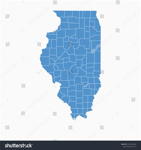 Illinois Map Blue Color Usa State Stock Vector (Royalty Free) 1587624943 | Shutterstock