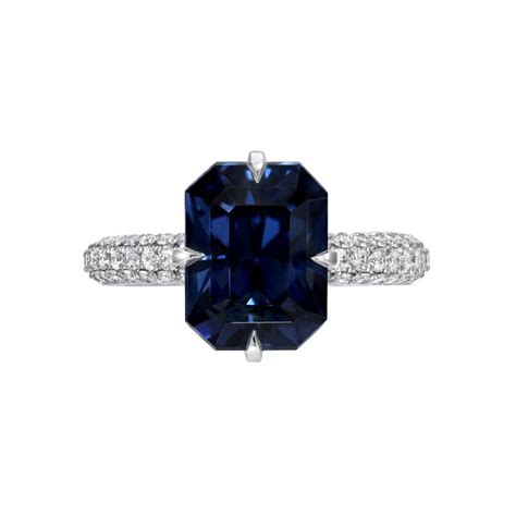 Blue Spinel Diamond Platinum Ring 4.01 Carat - Merkaba Jewelry