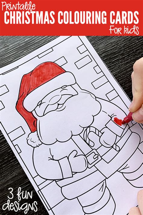 Free Printable Christmas Colouring Cards for Kids | Childhood 101