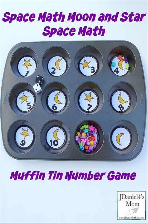 Space Math- Moon and Star Muffin Tin Number Game