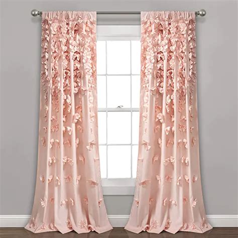 Amazon.com : blush floral curtains for bedroom girls | Pink curtains ...