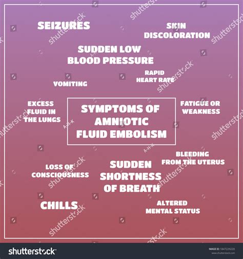 Symptoms Amniotic Fluid Embolism Vector Illustration Stock Vector (Royalty Free) 1847229220