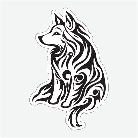 Dog art black and white sticker for printing 27697176 Vector Art at ...