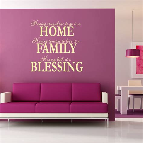 Home Family Blessings Quote Wall Sticker / Decal - World of Wall Stickers