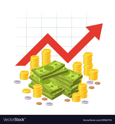 Cartoon savings value growth money profit Vector Image