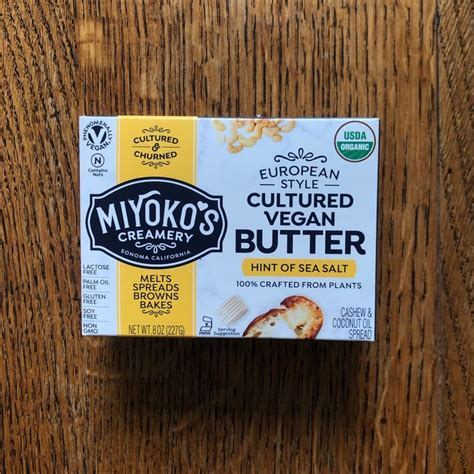 Miyoko's Creamery European Style Cultured Vegan Butter Hint of Sea Salt Review | abillion