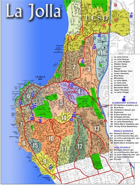 Map of La Jolla, CA - Areas & Communities of La Jolla, California | La jolla, San diego travel ...