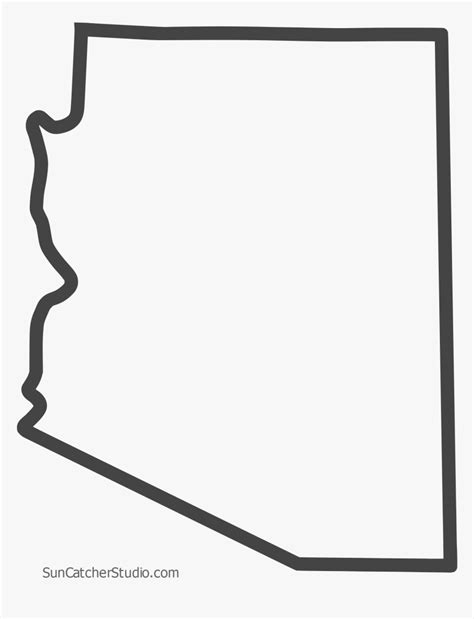 Free Arizona Outline With Home On Border, Cricut Or - Printable Arizona ...