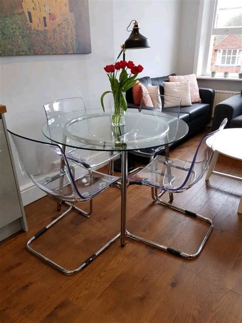 IKEA SALMI/TOBIAS Round Glass Table and 4 chairs | in Richmond, London ...