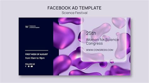 Premium PSD | Gradient science festival facebook template