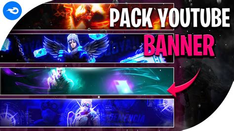 PACK DE BANNER PARA CANAL DO YOUTUBE FREE FIRE - YOUTUBE BANNER TEMPLATE. #01 - YouTube