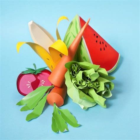 Delightful Papercraft Food & Grocery Sculptures | Paper art, Paper ...