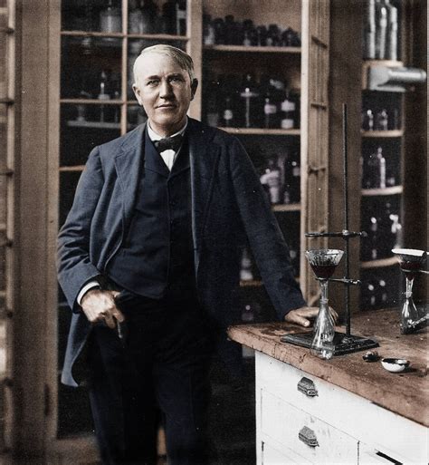 Thomas Edison in his lab : Colorization