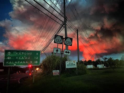 Lava flow at Mt Kilauea creates a huge steam cloud as it hits the ocean. : r/pics