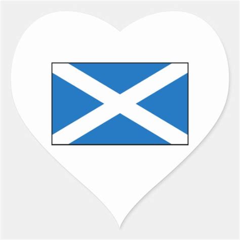 Scotland – Scottish Flag Heart Sticker | Zazzle