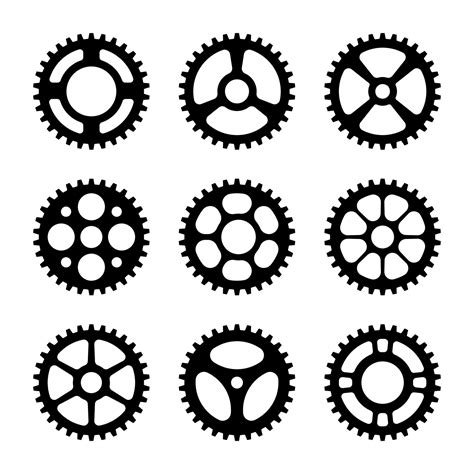 Gear collection. Cogwheel vector, gear wheel set. 28647367 Vector Art at Vecteezy