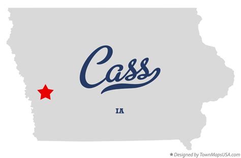 Map of Cass, Shelby County, IA, Iowa