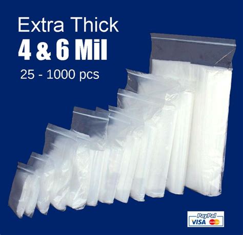 $4.25 | 4-Mil Clear 6-Mil Ziplock HEAVY-DUTY Reclosable Zip-Lock Top ...