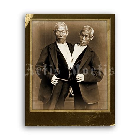 Printable Chang and Eng, Siamese Twins - vintage freak show, circus