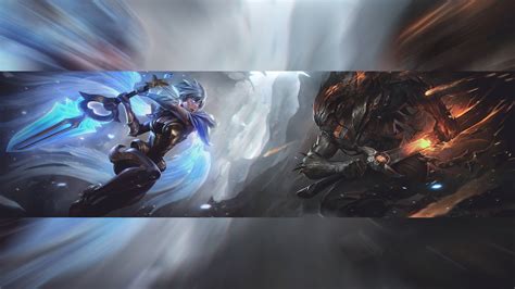 Dawnbringer Riven / Nightbringer Yasuo 1920x1080 desktop wallpaper League Of Legends Live ...