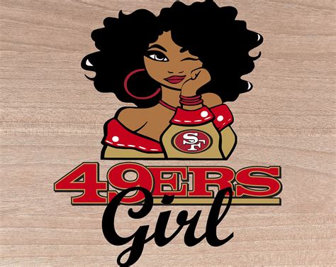 San Francisco 49ers Girl NFL Logo Svg NFL Lover svg Afro | Etsy