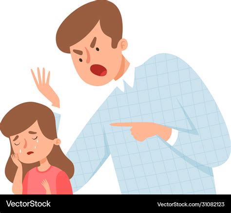 Angry father dad screaming daughter baby girl Vector Image