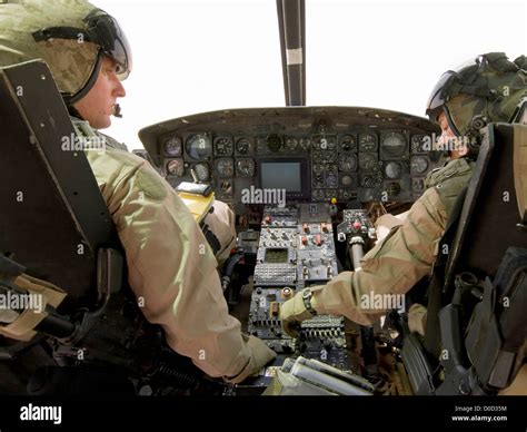 Pilot Co Pilot US Marine Corps UH-1N Iroquois Prepare Launch Helicopter Close Air Support ...