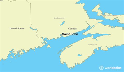 St John Canada Map | World Map Gray