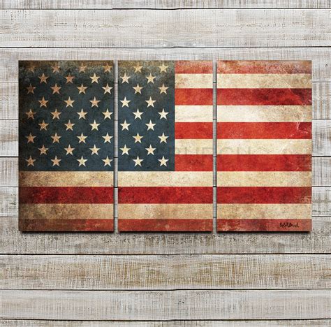 American Flag Rustic Metal Wall Art Triptych by Ralph Burch – RALPH BURCH