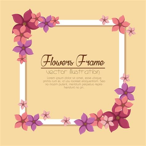 Premium Vector | Cute flowers frame background