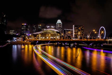 Free Images : bridge, skyline, skyscraper, cityscape, downtown, dusk, evening, reflection, night ...