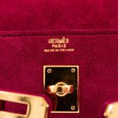 Hermes Mini Kelly Banana Belt Bag Framboise Doblis Suede Gold Hardware