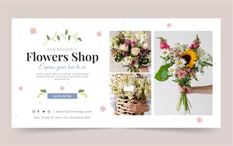 Premium Vector | Flat design florist job facebook template