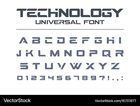 Technology universal font geometric sport Vector Image