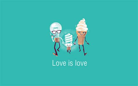 Download Love Is Love Cartoon Characters Wallpaper | Wallpapers.com