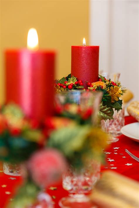 Christmas Table Candles Free Stock Photo - Public Domain Pictures