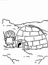 Igloo And Eskimo Boy Coloring Pages  Bulk Color sketch template