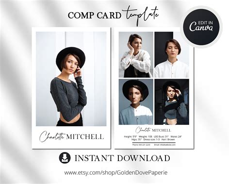 Comp Card Template Download – Mightyprintingdeals.com