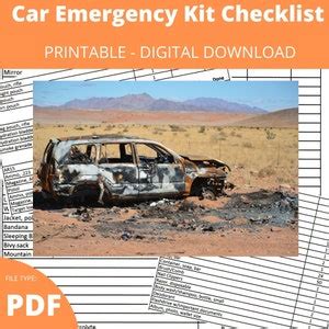 Car Emergency Kit Checklist - Etsy